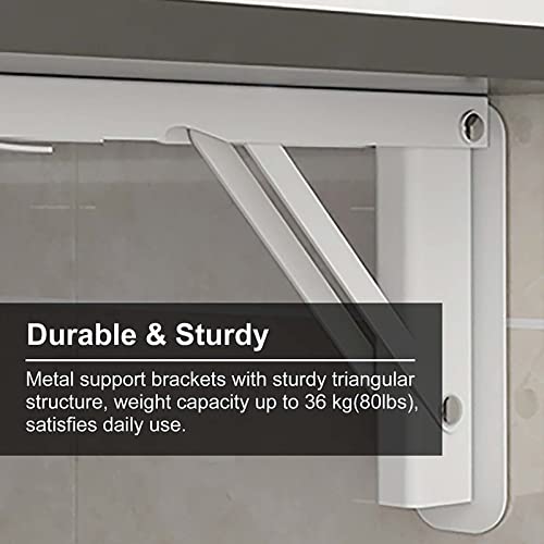 White Wall-Mounted Folding Table 60x30cm W60485
