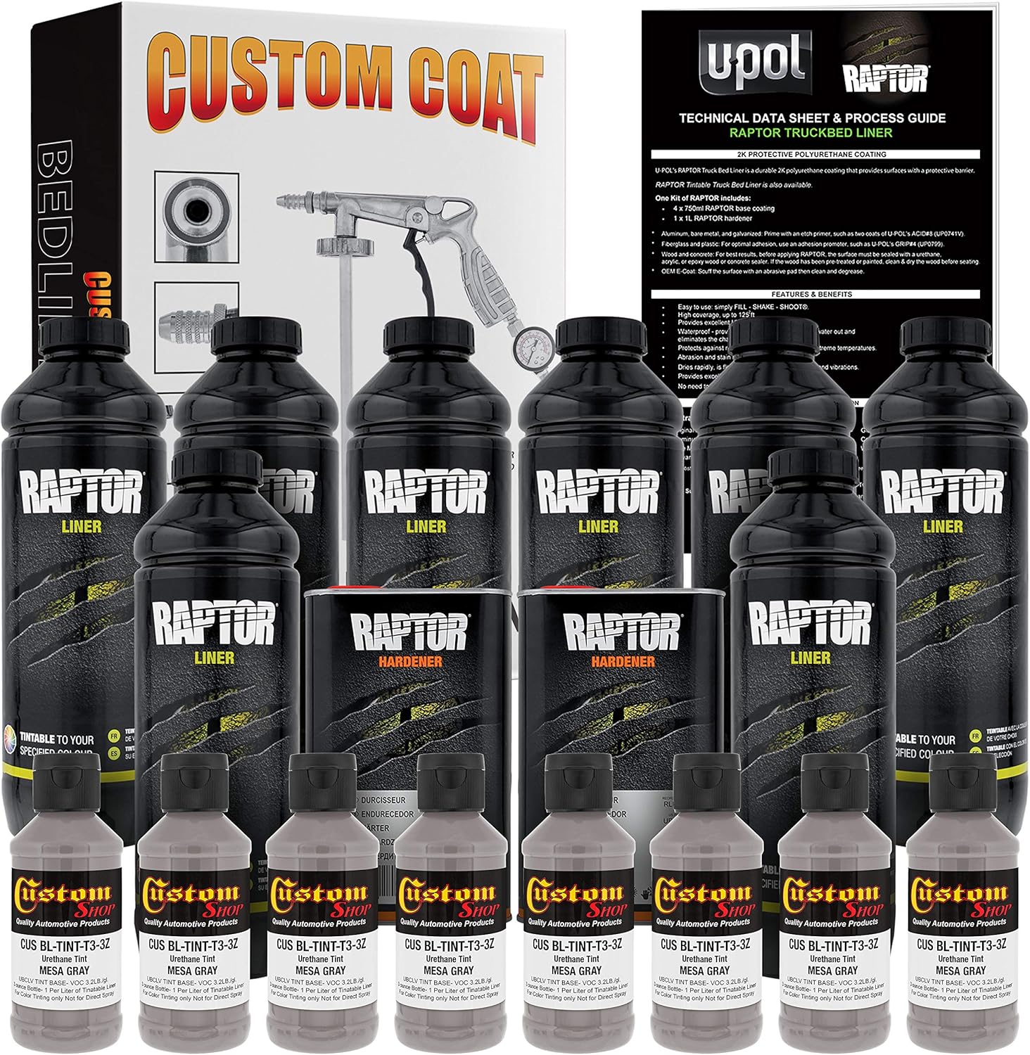Mesa Gray Urethane Spray-On Truck Bed Liner Kit, 8 Liters A587