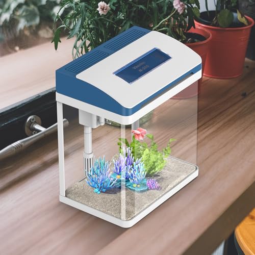 2 Gallon Glass Self-Cleaning Small Fish Tank P30107