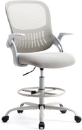 Drafting Chair with Flip-up Arms and Adjustable Foot-Ring J22014