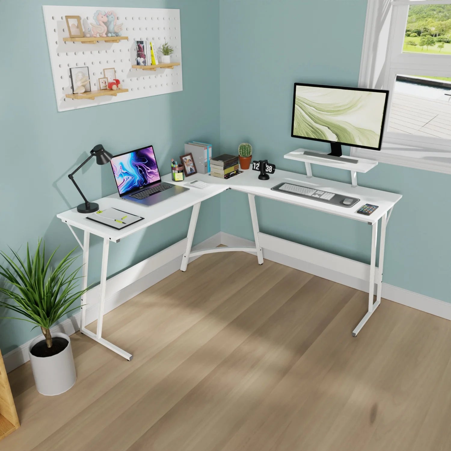 White L Shaped Corner Desk X6689