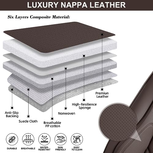 Black&Navy Waterproof Leather Car Seat Covers Full Set K1628