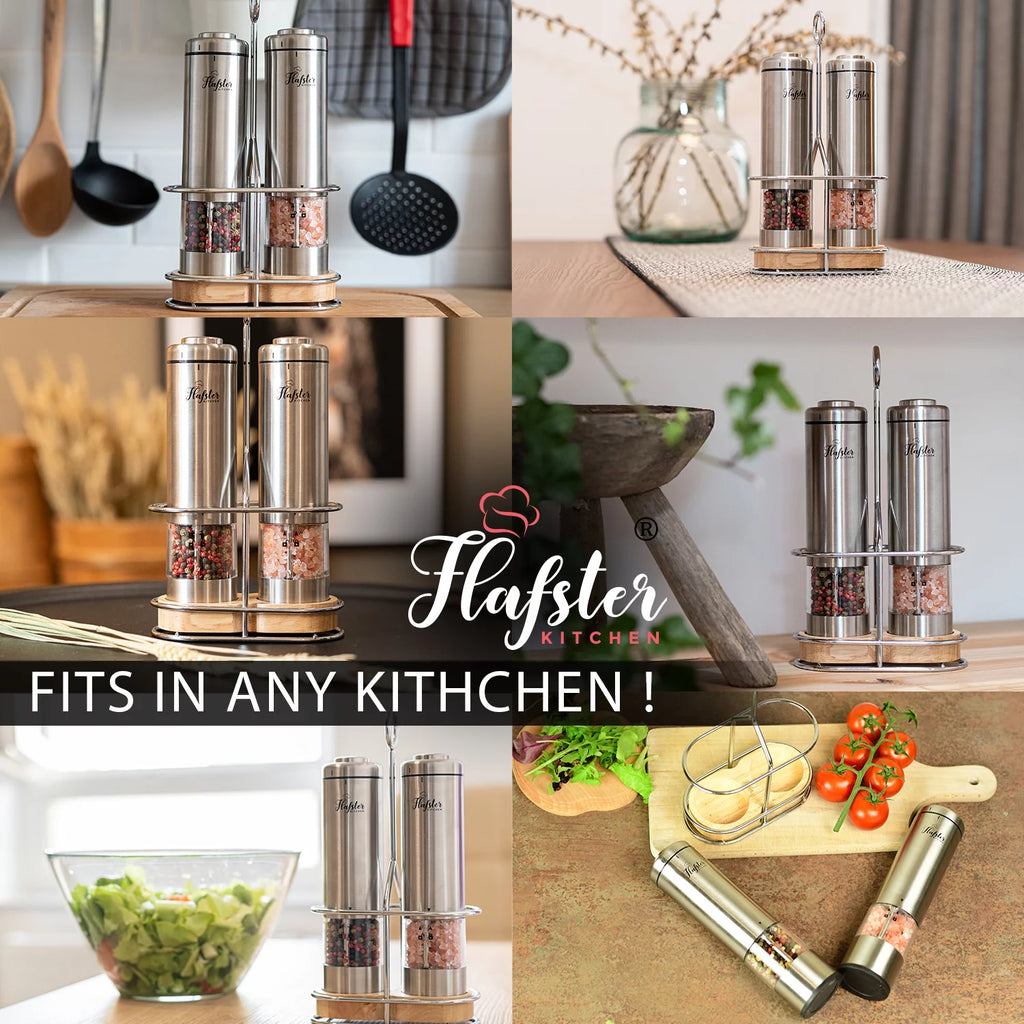 Battery Operated Electric Salt and Pepper Grinder Set D122
