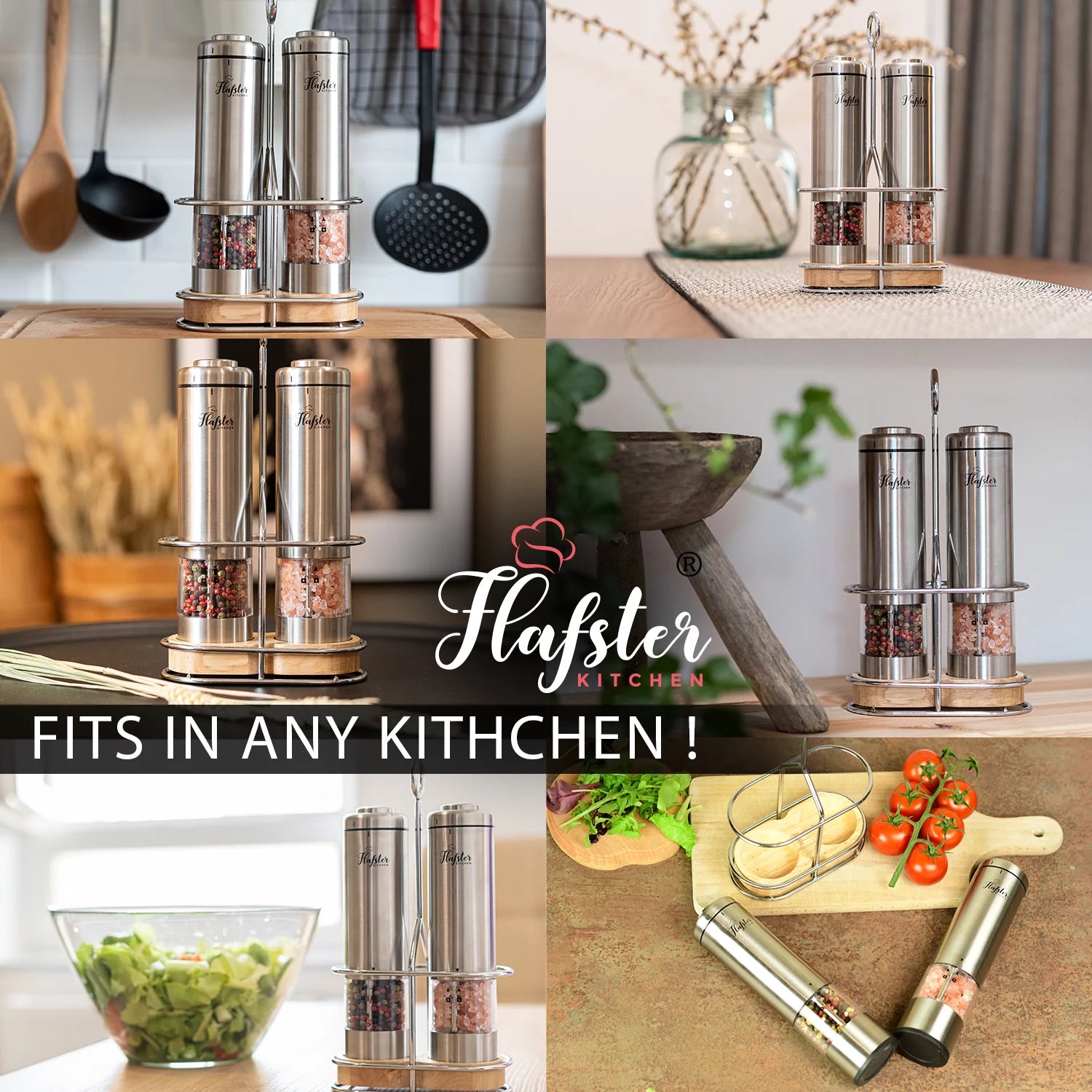 Battery Operated Electric Salt and Pepper Grinder Set D122