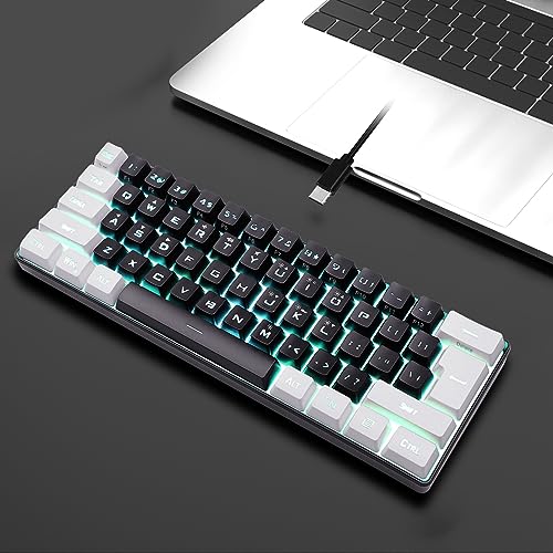Wired Compact Mechanical Gaming Keyboard 61 Keys RGB LED Backlight U31275