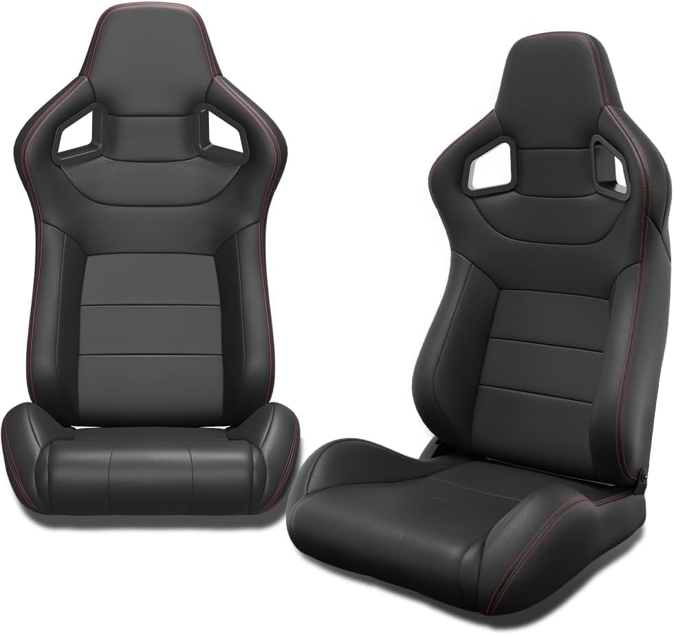 Red Stitch PVC Leather Racing Seats L29600