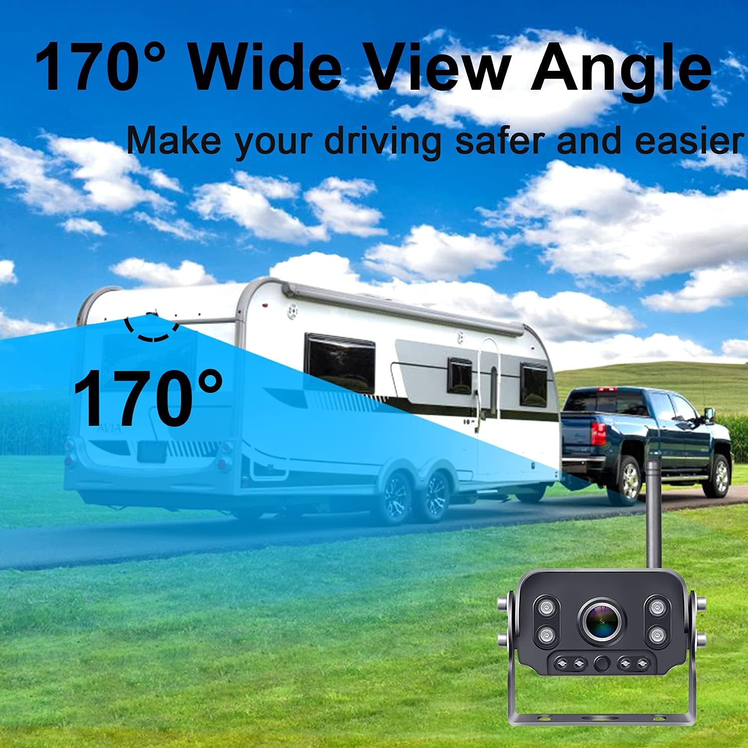 7 Inch HD 1080P Wireless Backup Camera with DVR Monitor H48292