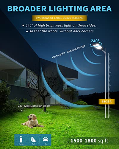 1000W Solar Street Light Outdoor Waterproof 80000LM LED Lamp with Motion Sensor and Remote Control T17511