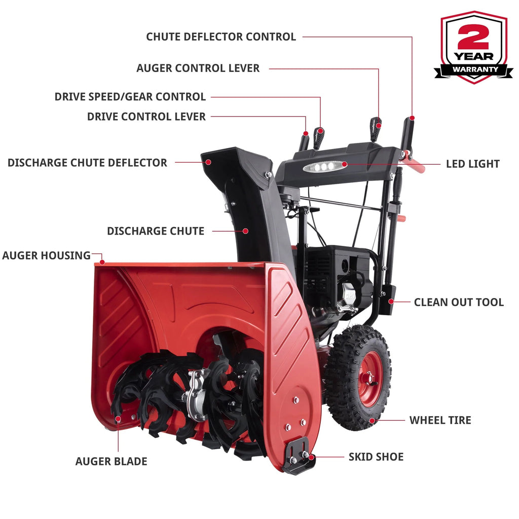 24 in. Two-Stage Electric Start Self-Propelled Gas Snow Blower G5567