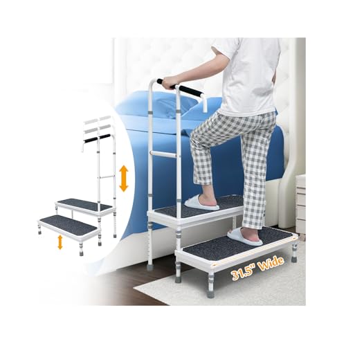Medical Step Stool with Handle Adjustable Step Platform Z7922