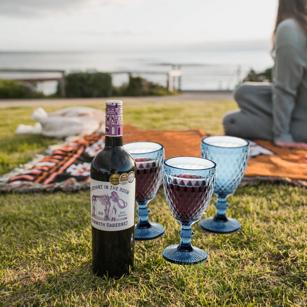 6pcs Blue Glass Goblet Wine Goblet 8 oz B790