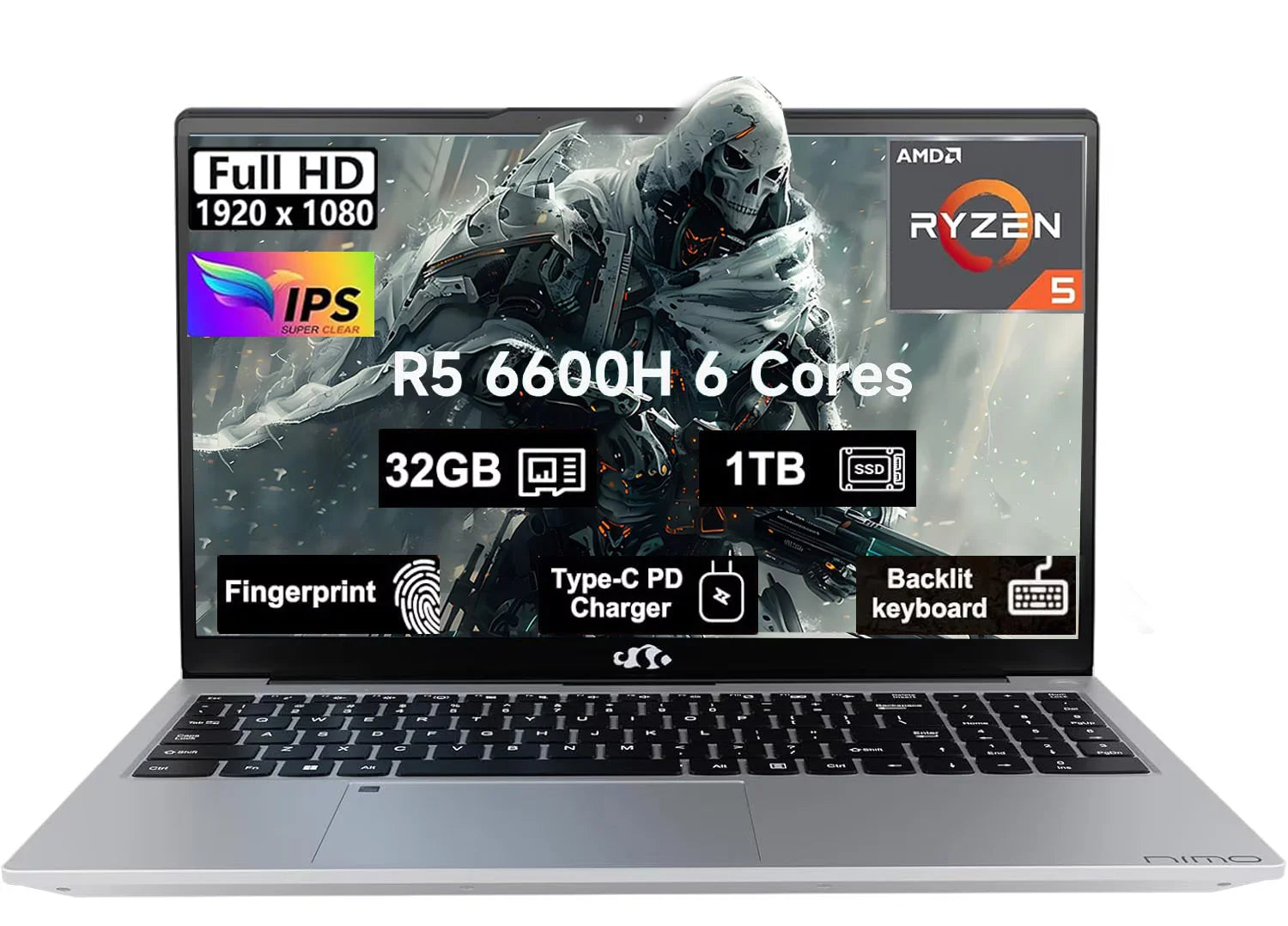 15.6" AMD Ryzen 5 32GB DDR5 1TB SSD FHD IPS Laptop Q94099