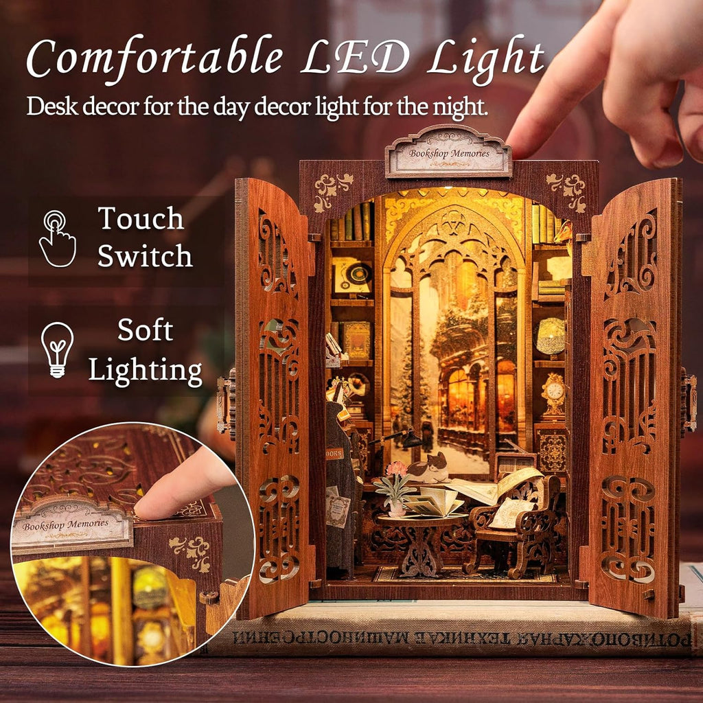 3D Wooden Puzzle Dollhouse Booknook Library Model U2911