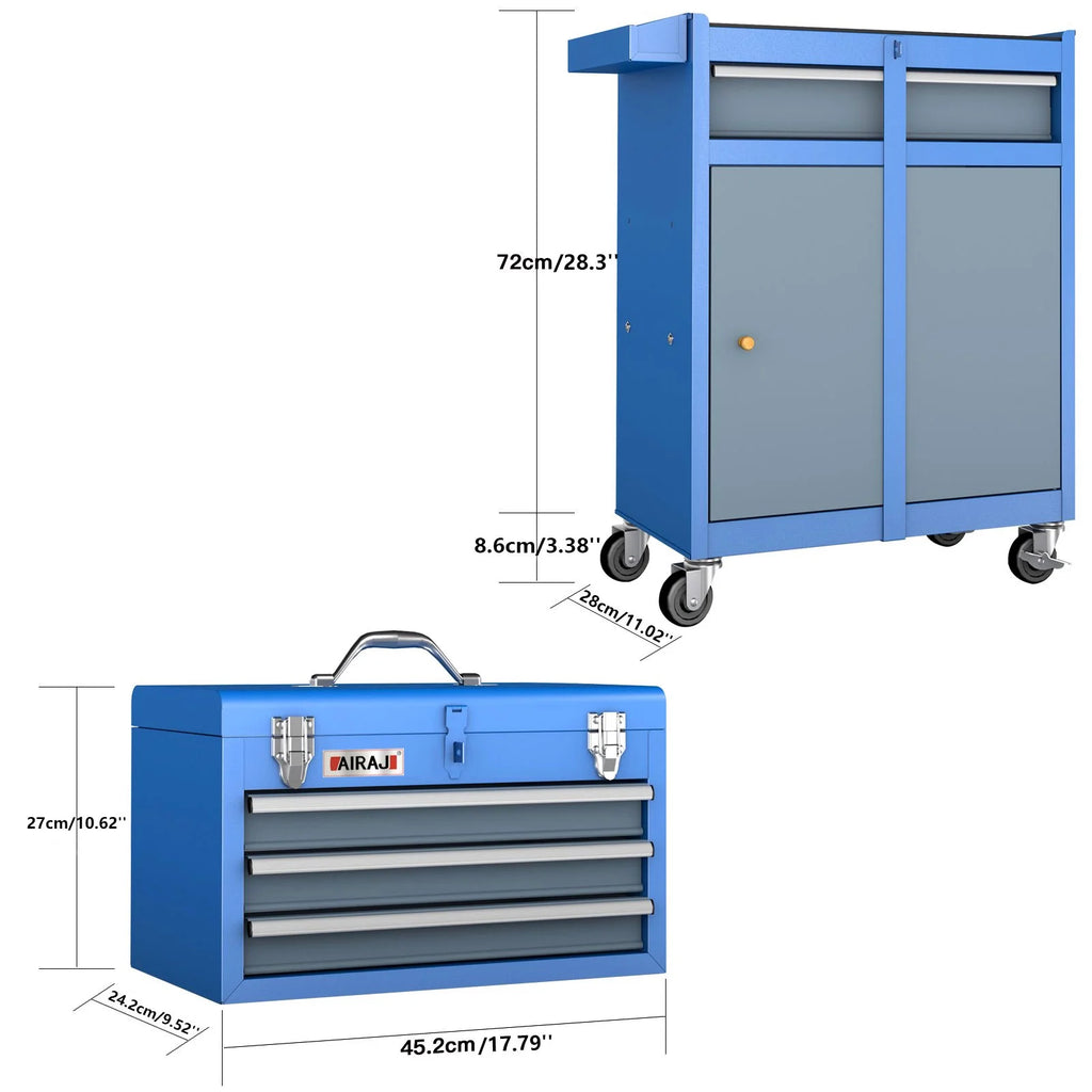 Trolly Tool Chest Rolling Tool Cabinet Detachable 4 Drawer with Adjustable Shelf Wheels D346