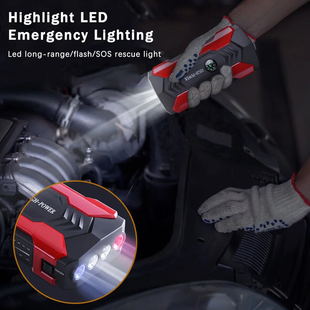99800mAh Battery Jump Starter with 4 USB Ports and LED Flashlight J475588