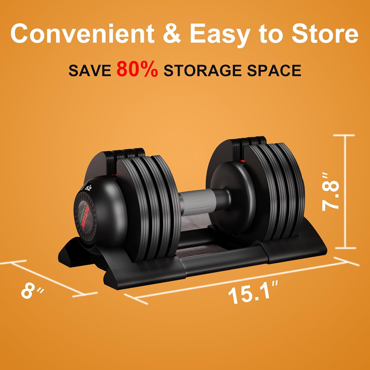2PCS 52lb Adjustable Dumbbell Set S24594