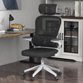 White High Back Mesh Office Chair with Adjustable Armrest K75356