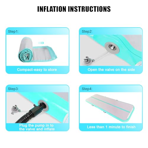 6.6ft/10ft/13ft/16ft/20ft Inflatable Gymnastics Mat with Air Pump P7160