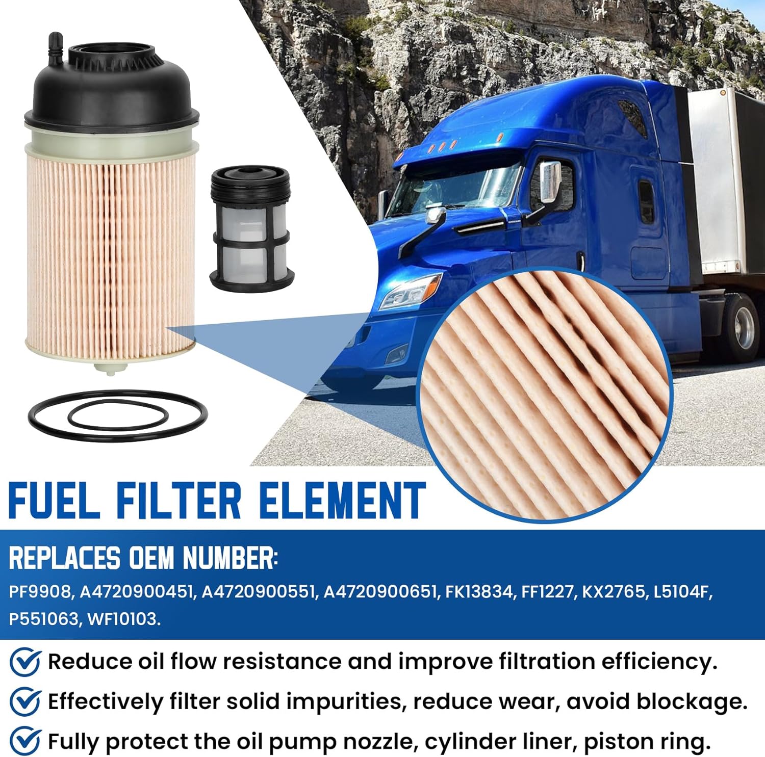 Filter Kit including Oil Filter, Fuel Water Separator and Fuel Filter Element V1916