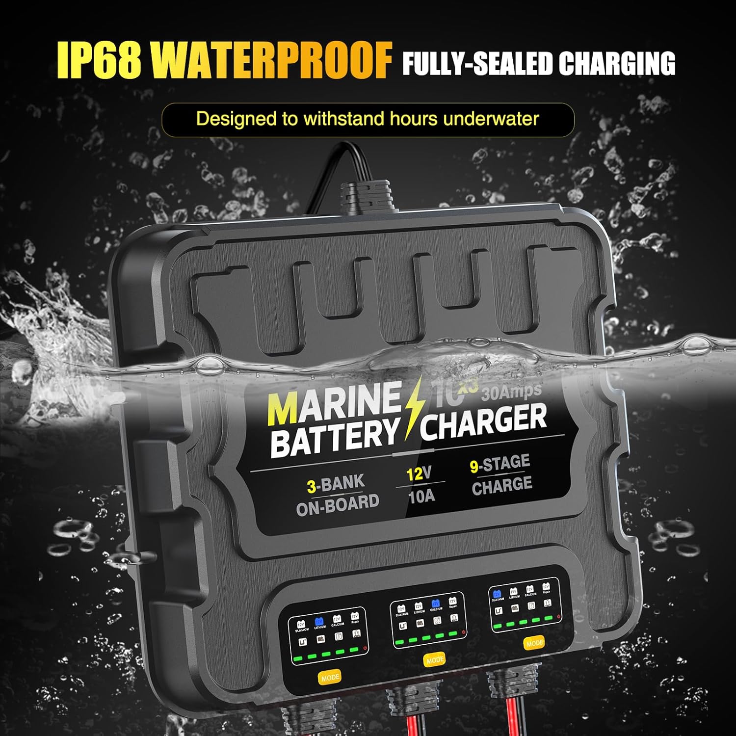 12V 30A Smart Waterproof Onboard Boat Battery Charger J445241