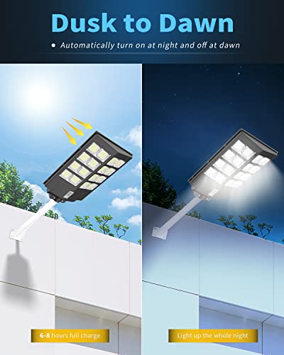 1000W Solar Street Light Outdoor Waterproof 80000LM LED Lamp with Motion Sensor and Remote Control T17511