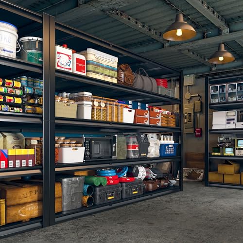 60" W x 24" D x 72" H 5 Tier Heavy Duty Metal Garage Shelving O7826
