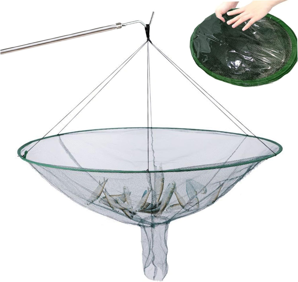 Drop Net Dia. 39in Foldable Portable Fishing Net B300360