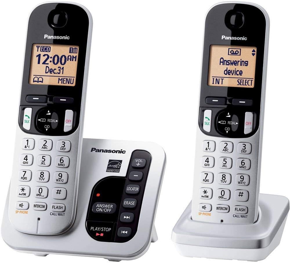 2-Handset Landline Telephone with Answering Machine J916