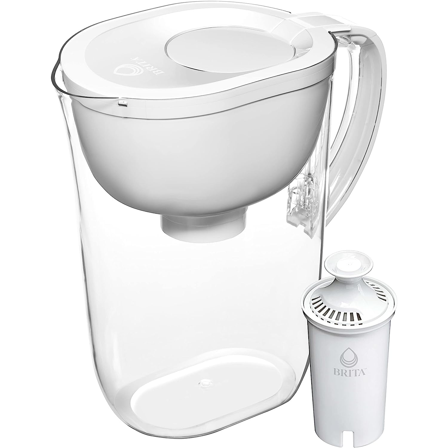 Large 10-Cup Water Filter Pitcher with 1 Standard Filter, White D120644
