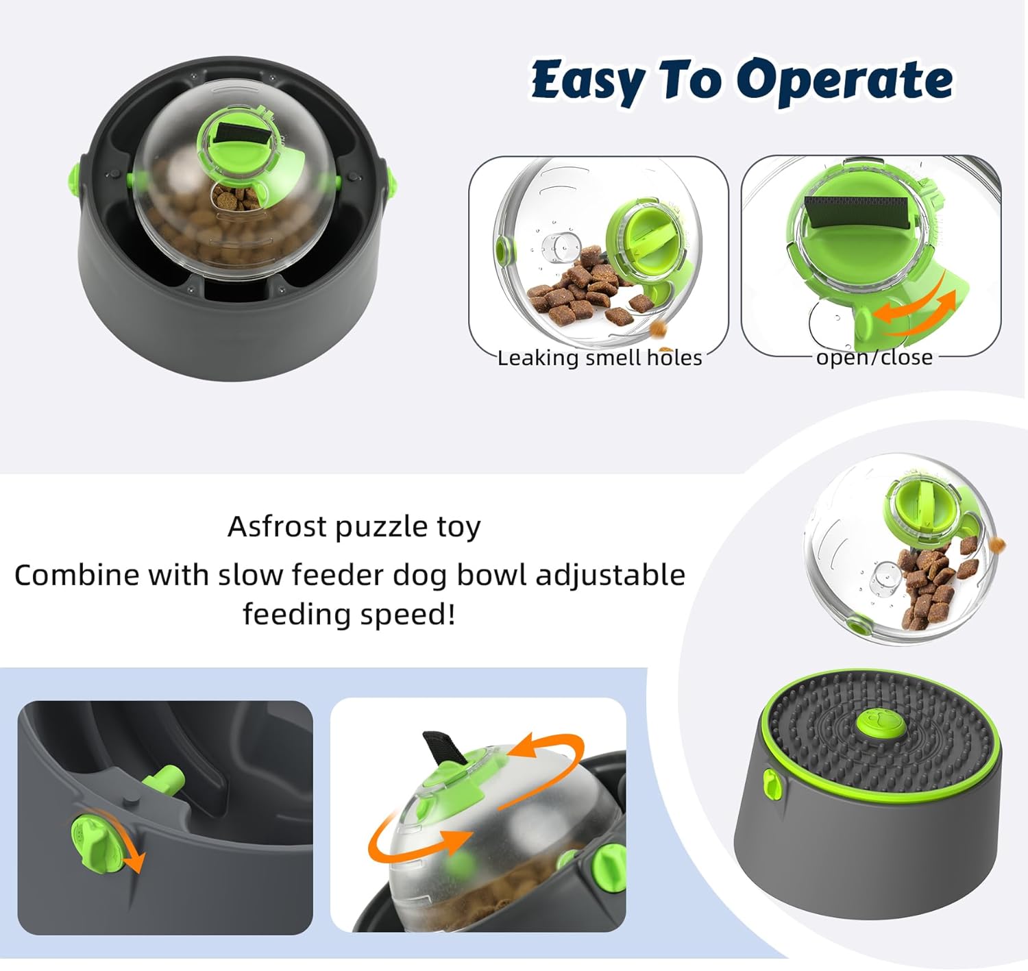 3 in 1 Rotatable Puzzle Dog Slow Feeder Toy T815833