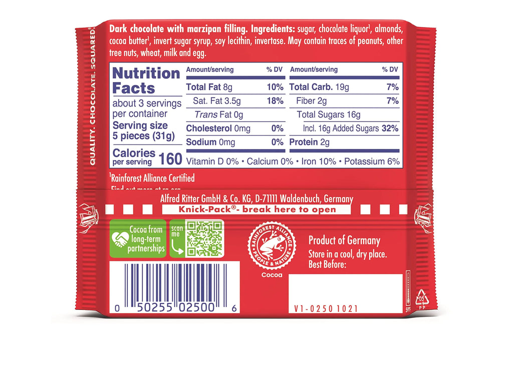 Dark Chocolate with Marzipan 3.5 Ounce (Pack of 12) N7857