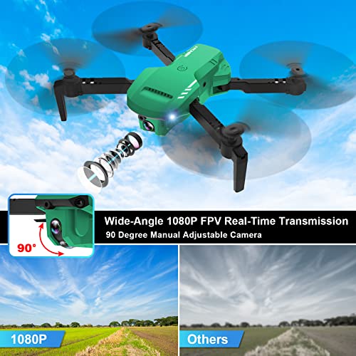 Drone with Camera 1080P HD, FPV Foldable Drone with Carrying Case, 2 Batteries, 90° Adjustable Lens Q115
