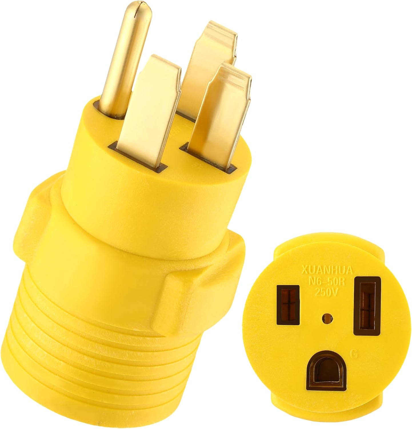 Welder Adapter, NEMA 14-50P Male to 6-50R Female, 50 Amp 4 Prong to 3 Prong M4025
