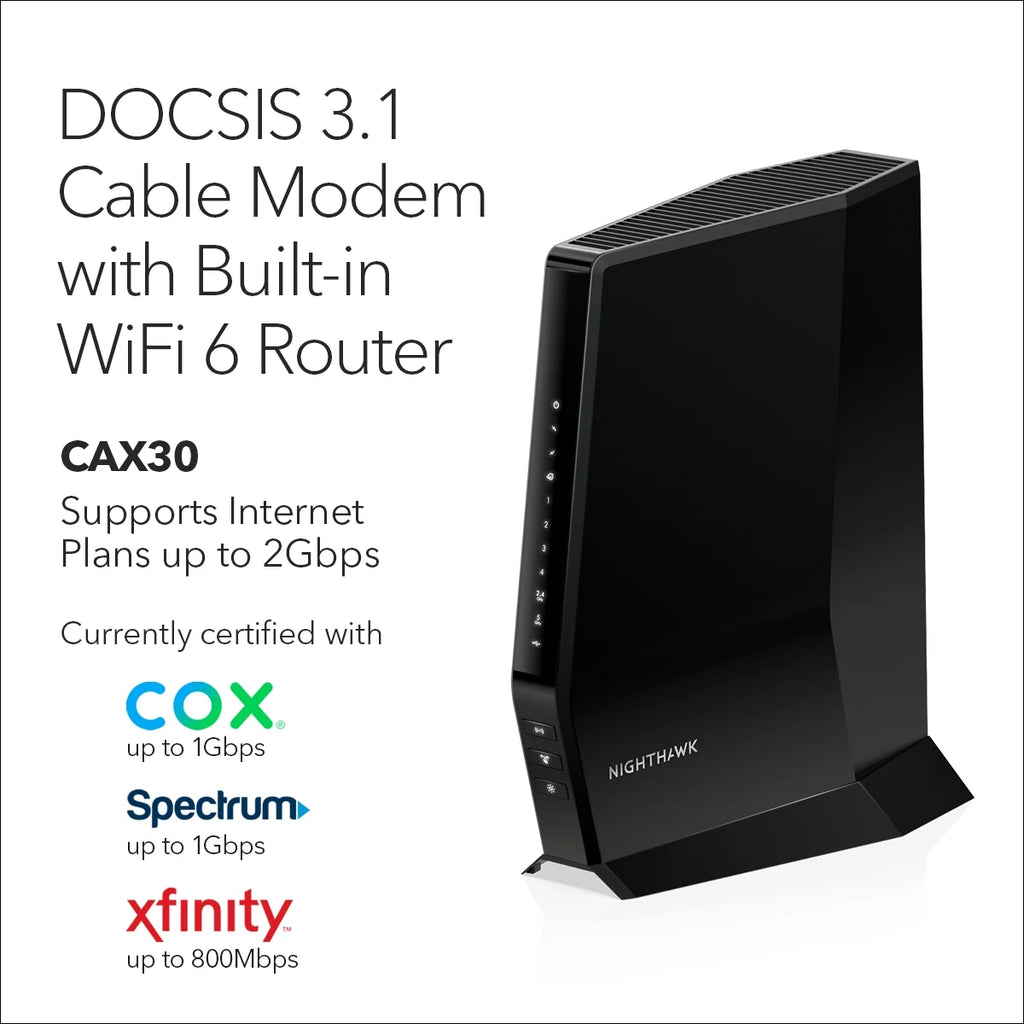 AX 6-Stream WiFi 6 DOCSIS 3.1 Cable Modem Router J70345