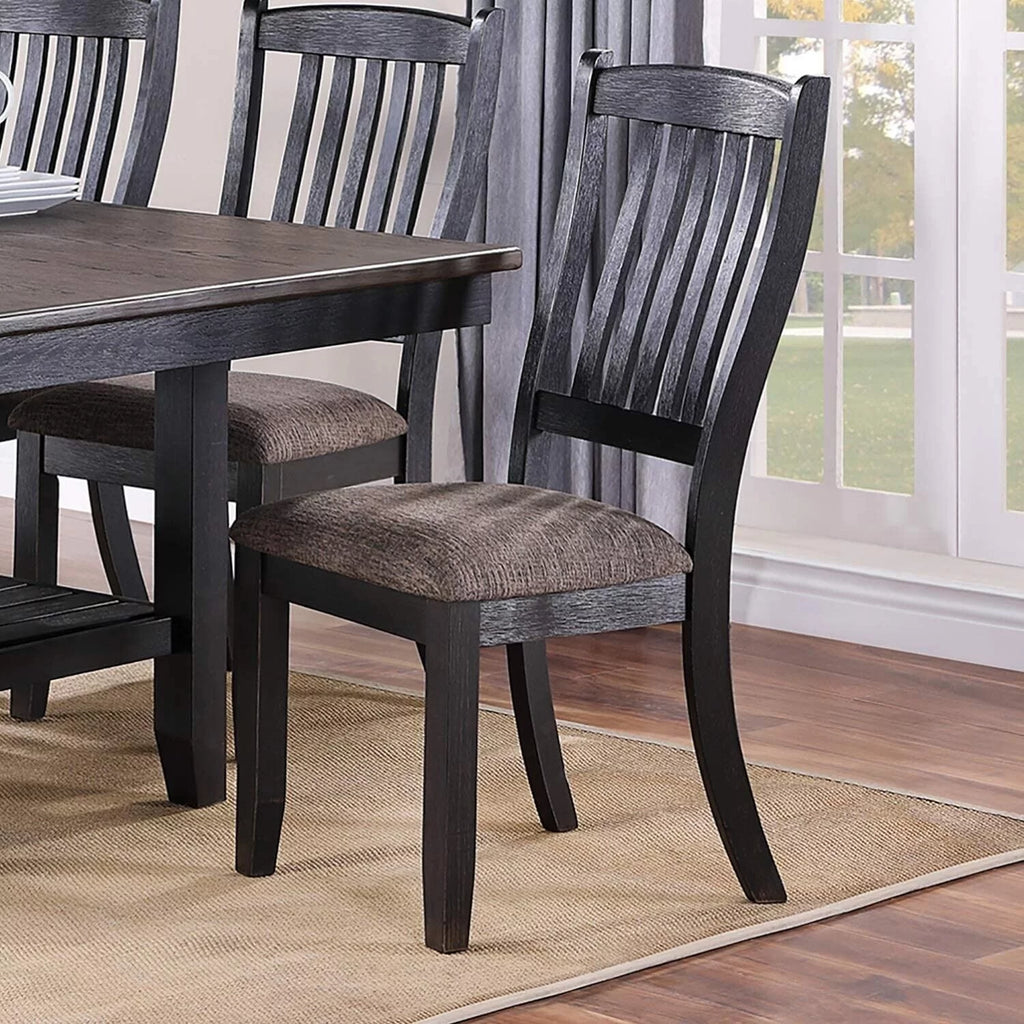 Dark Coffee Set of 6 Fabric Dining Chairs H86579