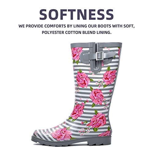 Waterproof Tall Knee High Rubber Rain Boots N244068