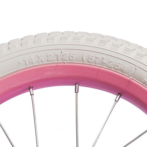 12 14 16 18 Inch Kids Bike Front Wheels with Solid Rubber Tire and Inner Tube, Black & White B512189