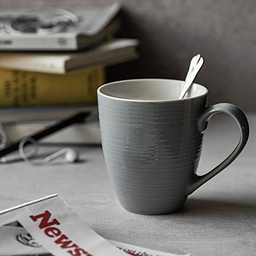 White Ceramic Coffee Mugs Set of 6, 17 Oz I4416
