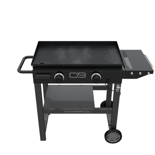 28" Propane Gas Griddle with Cart 2 Burner Flat Top Grill, Black G3014