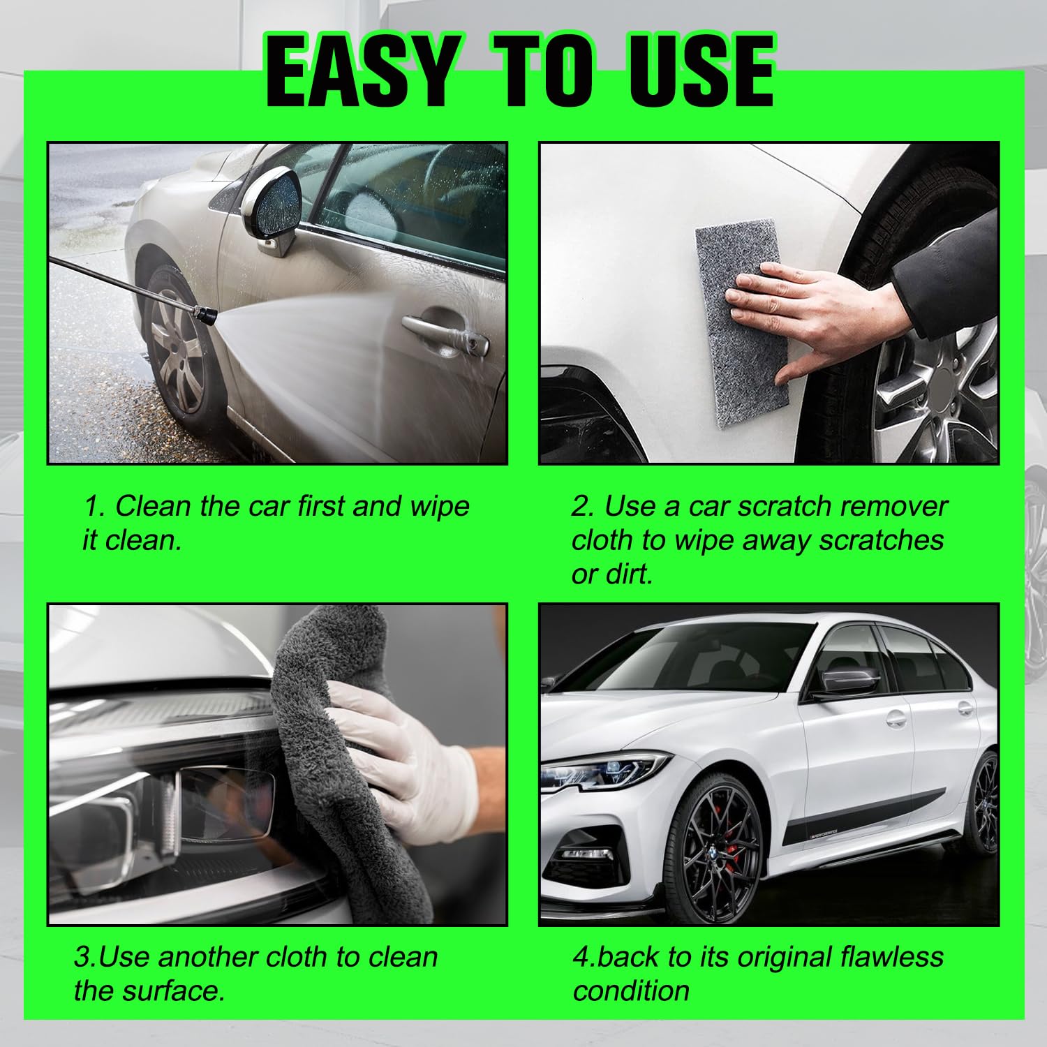 12 Pcs Nano Sparkle Car Scratch Remover Cloth A6112