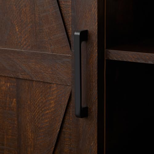 Espresso Tall Storage Cabinet with Sliding Door P804