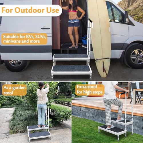 Medical Step Stool with Handle Adjustable Step Platform Z7922