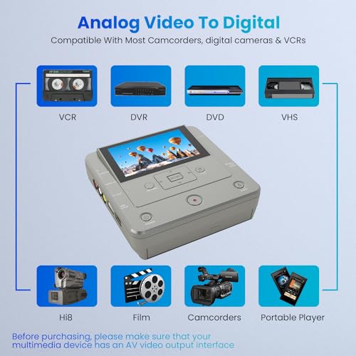 VHS to DVD Recorder, USB, SD Card, HDD Recorder, WiFi Media Recorder with 10 DVD-R V810112