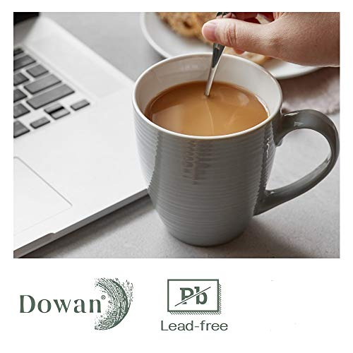 White Ceramic Coffee Mugs Set of 6, 17 Oz I4416