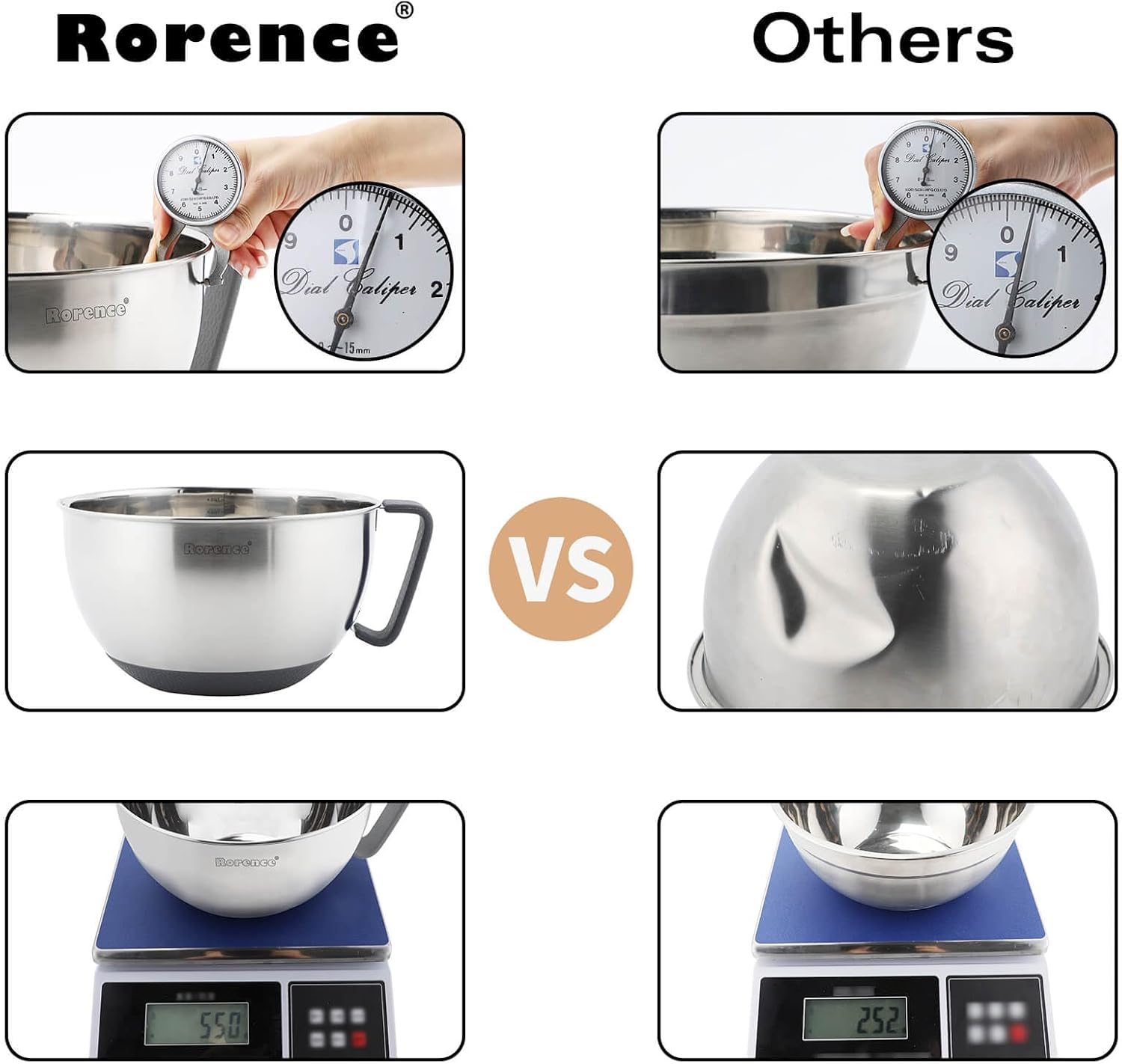 Stainless Steel Non-Slip Mixing Bowls Set of 3 K805