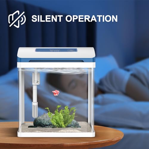 2 Gallon Glass Self-Cleaning Small Fish Tank P30107