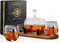 Brown Glass Whiskey Carafe with Stopper and Base R2205