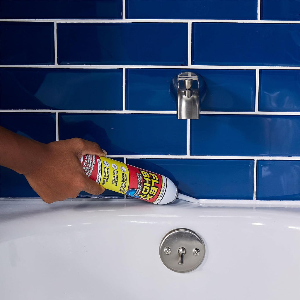 8 oz 2-Pack White Flexible Rubber Silicone Sealant Caulk N615797