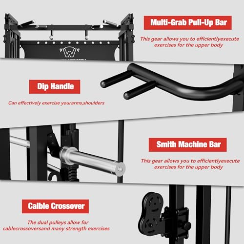 Multi-Function Smith Machine with Cable Crossover System Y147209