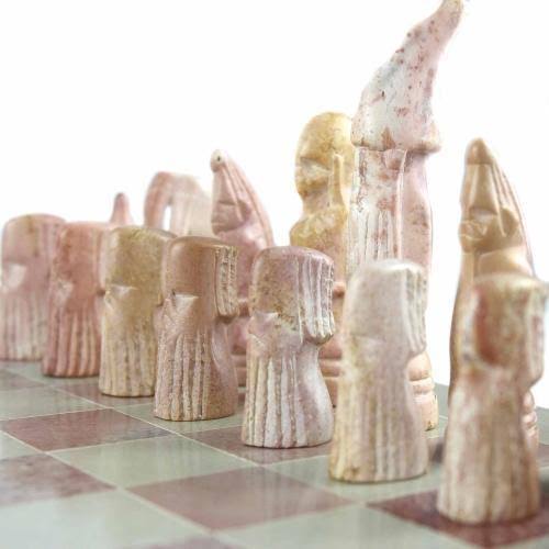 Hand Carved Soapstone Chess Set C64218